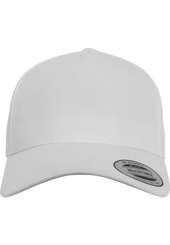 Flexfit Uni 7707-5-Panel Curved Classic Snapback Kappe, White, one Size von Flexfit