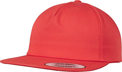 Flexfit Uni 6502-Unstructured 5-Panel Snapback Cap, red, one Size von Flexfit