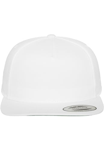 Flexfit Uni Classic 5 Panel Snapback Mütze, White, one Size von Flexfit