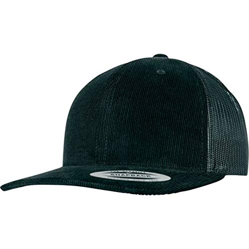 Flexfit Uni 6606CT-Corduroy Retro Trucker Kappe, Black, one Size von Flexfit