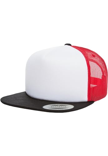 Flexfit Uni 6005FW-Foam Trucker with White Front Cap, blk/wht/red, one Size von Flexfit