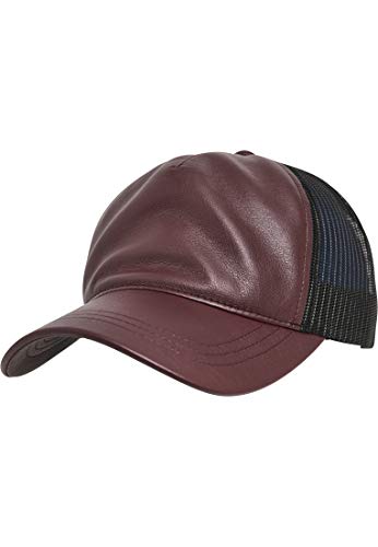 Flexfit Uni Leather Trucker Kappe, Maroon/Blk, One Size von Flexfit