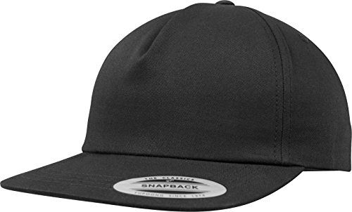 Flexfit Uni Unstructured 5-Panel Snapback Cap, Black, one Size von Flexfit