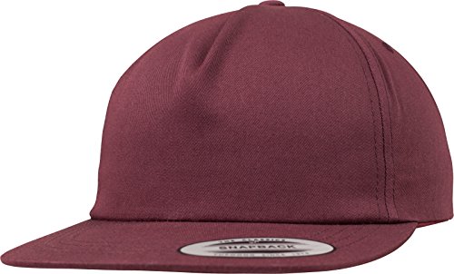 Flexfit Uni Unstructured 5-Panel Snapback Cap, Maroon, one Size von Flexfit