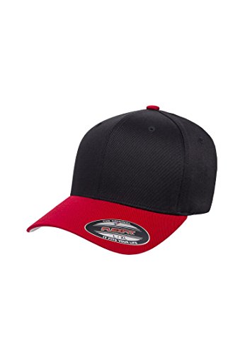 Flexfit Uni 6277T-Flexfit Wooly Combed 2-Tone Cap, blk/red, S/M von Flexfit