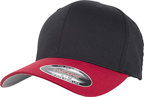 Flexfit Uni 6277T-Flexfit Wooly Combed 2-Tone Cap, blk/red, S/M von Flexfit