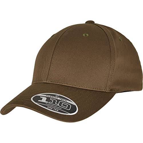 Flexfit Unisex 110 Curved Visor Snapback Baseballkappe, Olive, one Size von Flexfit