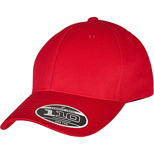 Flexfit Unisex 110 Curved Visor Snapback Baseballkappe, red, one Size von Flexfit