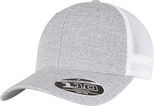 Flexfit Unisex 110MT-110 Mesh 2-Tone Cap Baseballkappe, Melange Silver/White, one Size von Flexfit