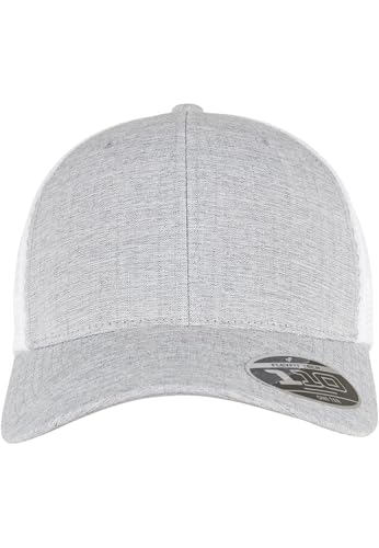 Flexfit Unisex 110MT-110 Mesh 2-Tone Cap Baseballkappe, Melange Silver/White, one Size von Flexfit