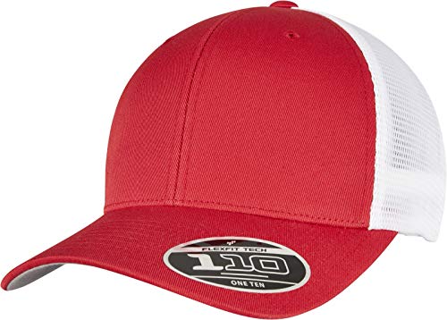 Flexfit Unisex 110MT-110 Mesh 2-Tone Cap Baseballkappe, red/wht, one Size von Flexfit