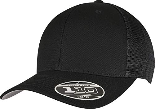 Flexfit Unisex 110M-110 Mesh Cap Baseballkappe, Black, one Size von Flexfit