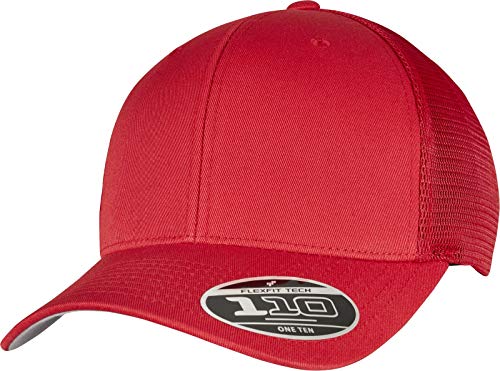 Flexfit Unisex 110 MESH Cap Baseballkappe, red, one Size von Flexfit