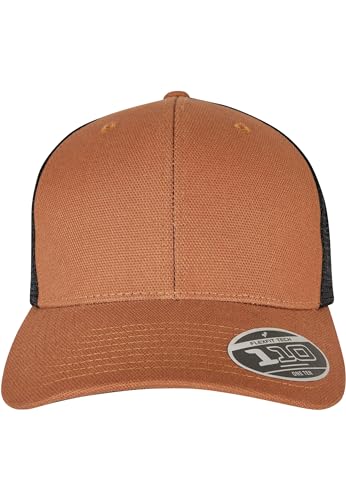 Flexfit Unisex 110ST-110 Structured Canvas Trucker Baseballkappe, Toffee/Black, One Size von Flexfit