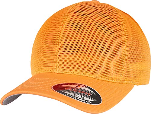 Flexfit Unisex 360 OMNIMESH Cap Baseballkappe, Neonorange, S/M von Flexfit