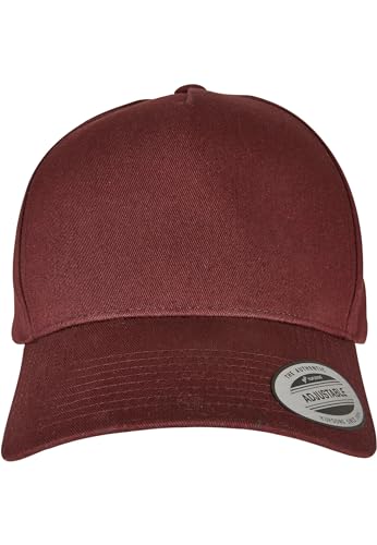 Flexfit Unisex 7707-5-Panel Curved Classic Snapback Baseballkappe, Burgundy, One Size von Flexfit