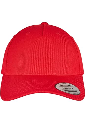 Flexfit Unisex 5789M-YP Classics 5-Panel Premium Curved Visor Snapback Cap Baseballkappe, red, one Size von Flexfit