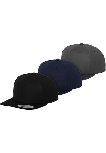Flexfit Unisex 6089MB-Classic Snapback 3-Pack Baseball Cap, Black+Navy+Darkgrey, one Size von Flexfit