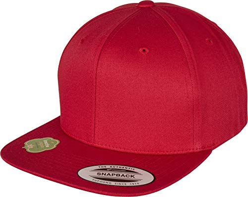 Flexfit Unisex-Adult 6089OC-Organic Cotton Snapback Baseball Cap, red, one Size von Flexfit