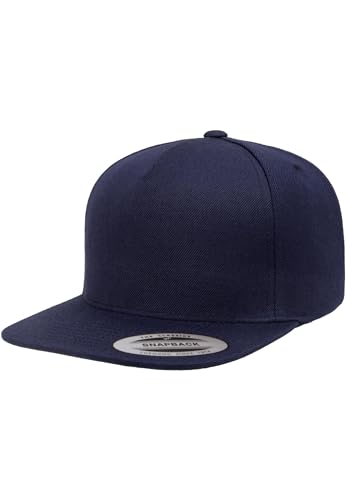 Flexfit Unisex 5089M-Premium 5-Panel Snapback Cap Baseballkappe, Navy, one Size von Flexfit