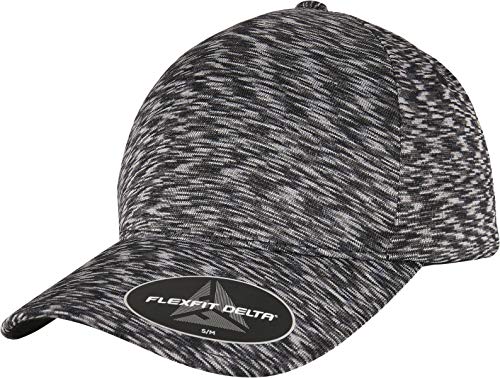 Flexfit Unisex Delta UNIPANEL Cap Baseballkappe, Melange Black, L/XL von Flexfit