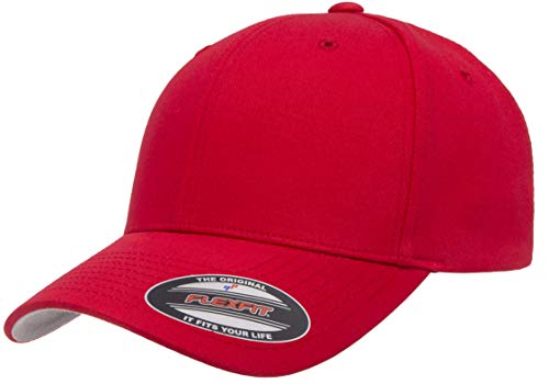 Flexfit Unisex-Erwachsene Cap aus Baumwoll-Twill Hut, rot, L/XL von Flexfit