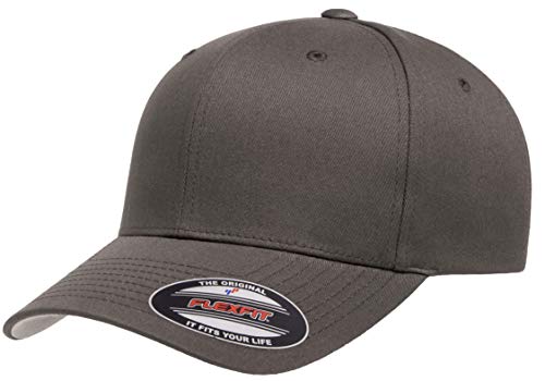 Flexfit Herren Cotton Twill Fitted Cap Baseballkappe, grau dunkel, S/M von Flexfit
