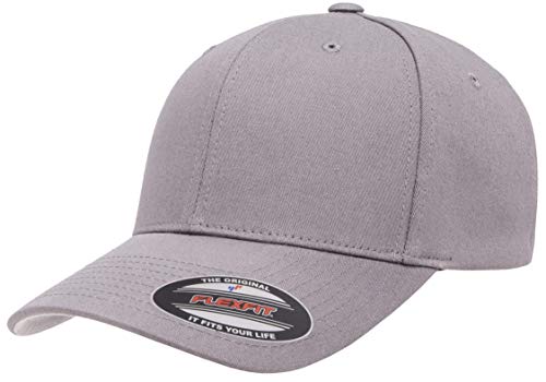 Flexfit Unisex Cap aus Baumwoll-Twill Hut, grau, S/M von Flexfit