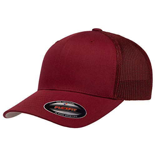 Flexfit Uni-Erwachsene Mesh Fitted Trucker-Mütze, Schwarz, Einheitsgröße von Flexfit