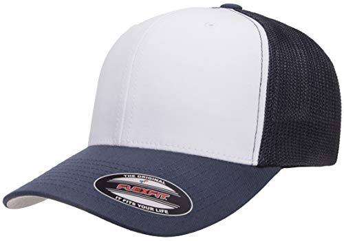 Flexfit Unisex Trucker Mesh Frontplatten Verschluss, Marineblau/Weiß/Marineblau, Einheitsgröße von Flexfit