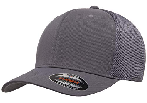 Flexfit Unisex-Erwachsene Ultrafibre Airmesh Fitted Trucker-Mütze, grau dunkel, S/M von Flexfit