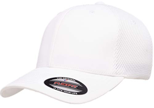 Flexfit Unisex-Erwachsene Ultrafibre Airmesh Fitted Trucker-Mütze, Weiss/opulenter Garten, S/M von Flexfit