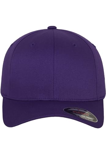 Flexfit Unisex Wooly Combed Baseballkappe, purple, Youth von Flexfit