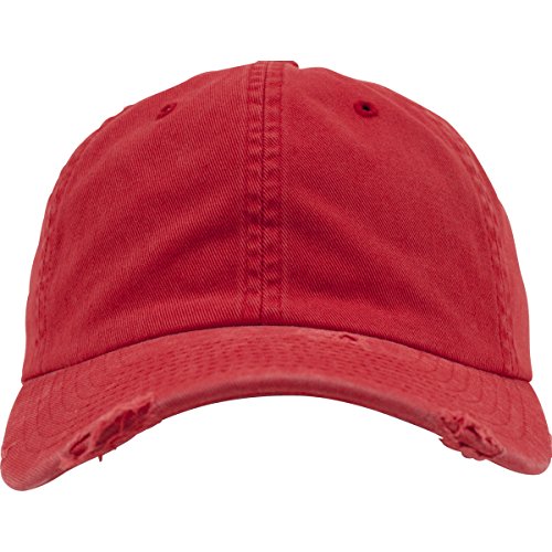 Flexfit Unisex 6245DC-Low Profile Destroyed Cap Caps, red, one Size von Flexfit