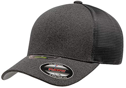 Flexfit Unisex Melange Unipanel Trucker Cap Verschluss, dunkelgrau, L-XL von Flexfit