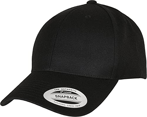 Flexfit Unisex 6789M-Premium Curved Visor Snapback Cap Baseballkappe, Black, one Size von Flexfit