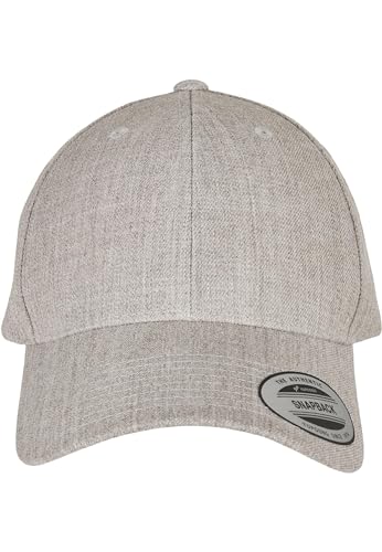 Flexfit Unisex 6789M-Premium Curved Visor Snapback Cap Baseballkappe, Heather Grey, one Size von Flexfit