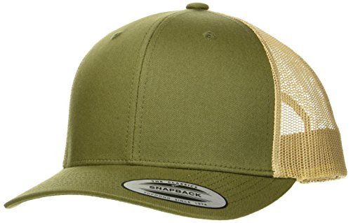 Flexfit Unisex Retro Trucker 2-Tone Baseballkappe, Blickdicht, mossgreen/Khaki, one Size von Flexfit