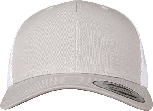 Flexfit Unisex Retro Trucker 2-Tone Baseballkappe, Silver/wht, one Size von Flexfit