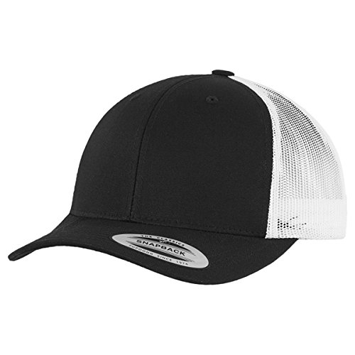 Flexfit Unisex Retro Trucker 2-Tone Baseballkappe, Blickdicht, blk/wht, one Size von Flexfit