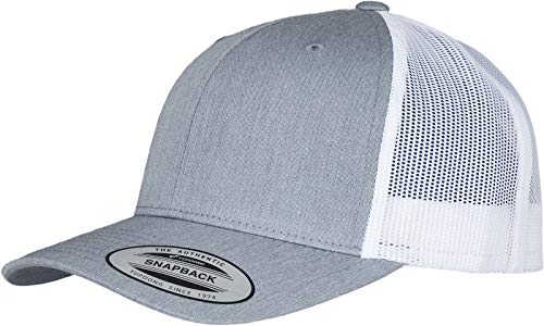 Flexfit Unisex Retro Trucker 2-Tone Baseballkappe, Heather/White, one Size von Flexfit