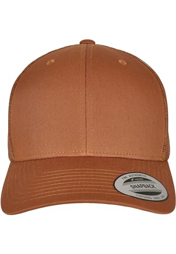 Flexfit Unisex Retro Trucker Cap, klassische Trucker Cap mit Mesh-Rückseite, one size, caramel von Flexfit