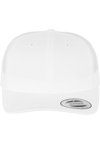 Flexfit Unisex Retro Trucker Cap, klassische Trucker Cap mit Mesh-Rückseite, Kids, white von Flexfit