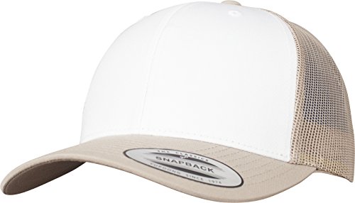 Flexfit Unisex Retro Trucker Colored Front Kappe, Khaki/White/Khaki, one Size von Flexfit