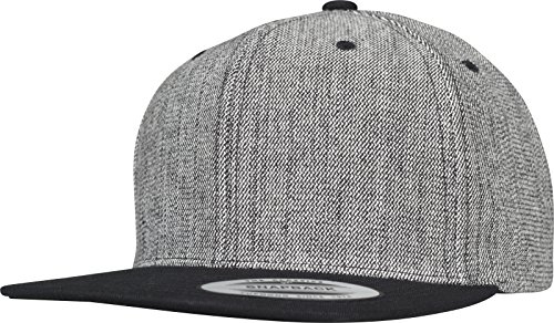 Flexfit Unisex Solid Snapback Cap, Black Melange/Black, one Size von Flexfit