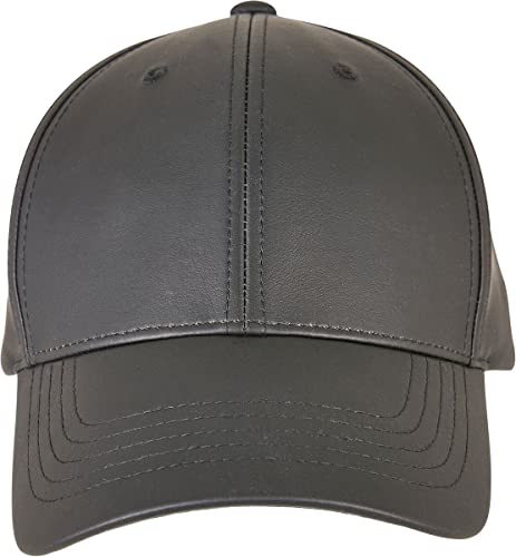 Flexfit Unisex Synthetic Leather Alpha Shape Dad Cap Baseballkappe, Black, One Size von Flexfit