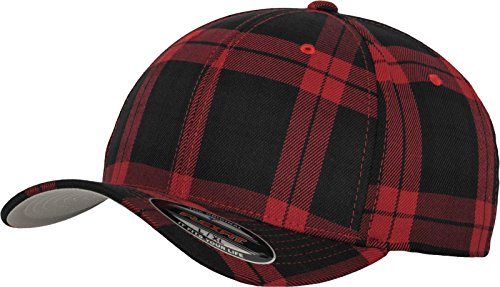 Flexfit Unisex 6197-Flexfit Tartan Plaid Mützen, blk/red, L/XL von Flexfit