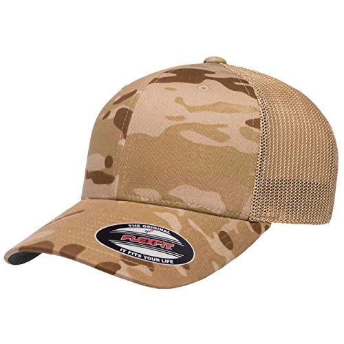 Flexfit Unisex Trucker Cap Verschluss, Multicam Arid/Hellbraun, Einheitsgröße von Flexfit