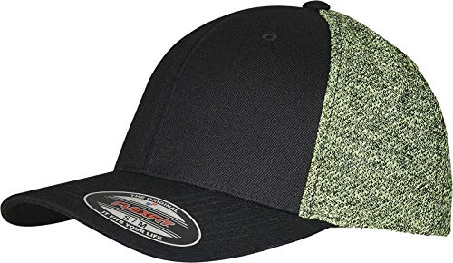 Flexfit Unisex Trucker Melange Mesh Baseball Cap, Black/neonyellowmelange, L/XL von Flexfit