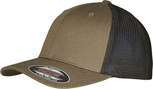 Flexfit Unisex Trucker Recycled Mesh Baseball Cap, Olive/Black, L/XL von Flexfit